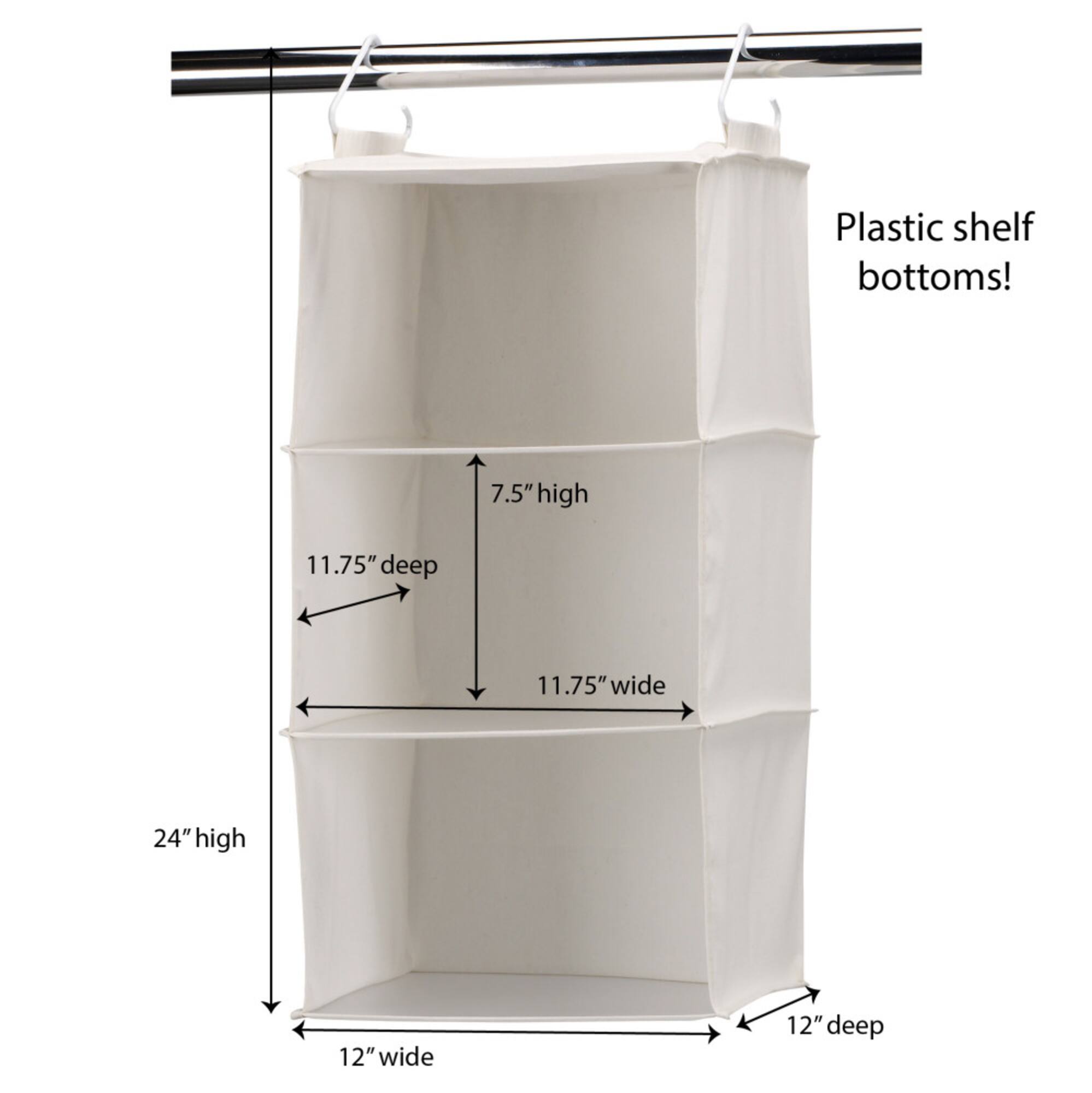 Household Essentials 3-Shelf Hanging Closet Organizer